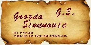 Grozda Simunović vizit kartica